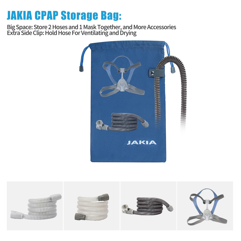 JAKIA CPAP hose dryer storage bag highlights travel-friendly organization.