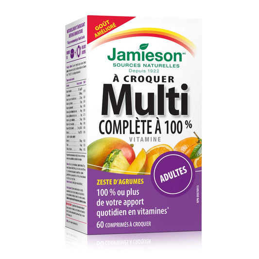 Close-up of Jamieson chewable tablets in Citrus Twist.