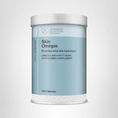 Close-up of Skin Omegas capsules highlighting easy daily intake.