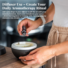 JANICORN Peppermint oil drops for cooling scent and energizing diffusions.