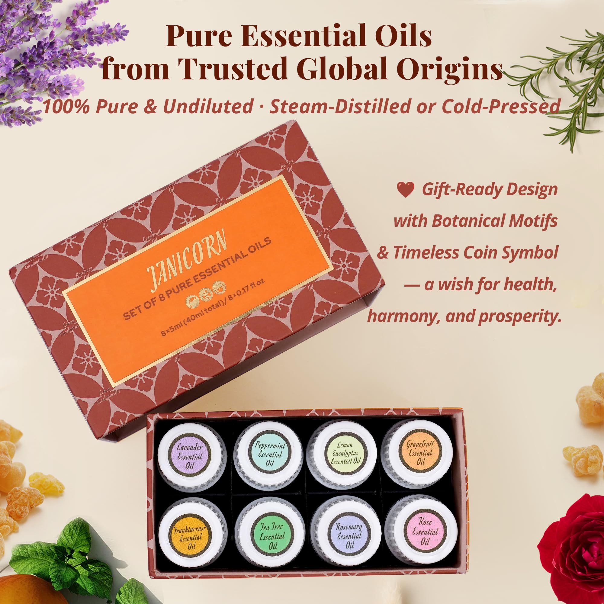 JANICORN Tea Tree oil bottle for refreshing cleansing blends.
