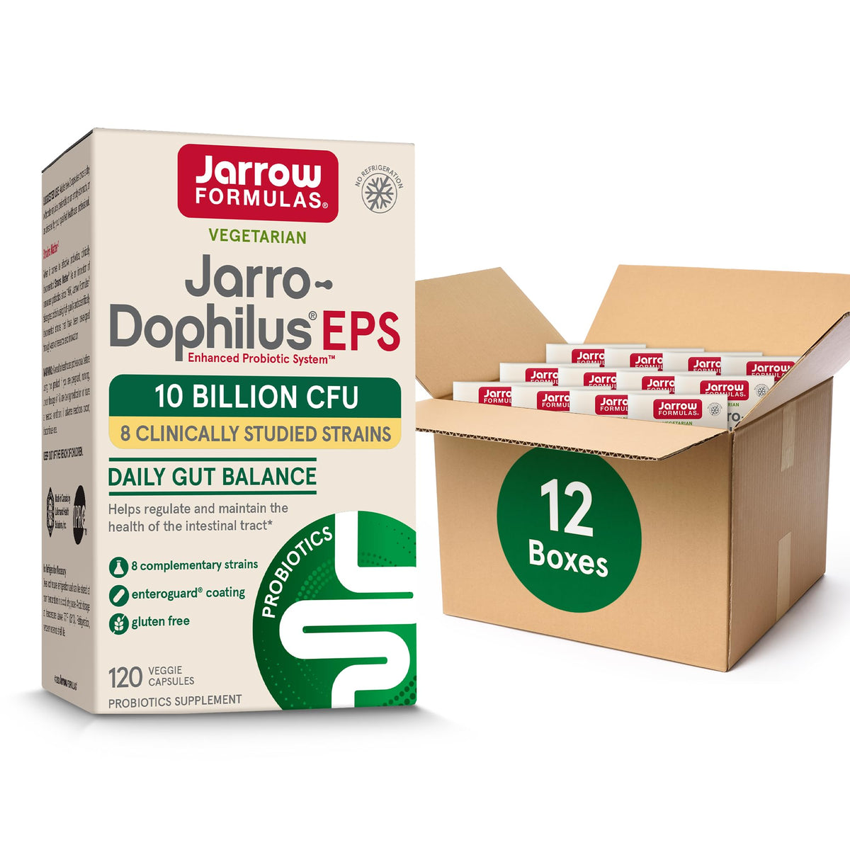 Jarrow Jarro-Dophilus EPS bottle with 120 capsules for gut support