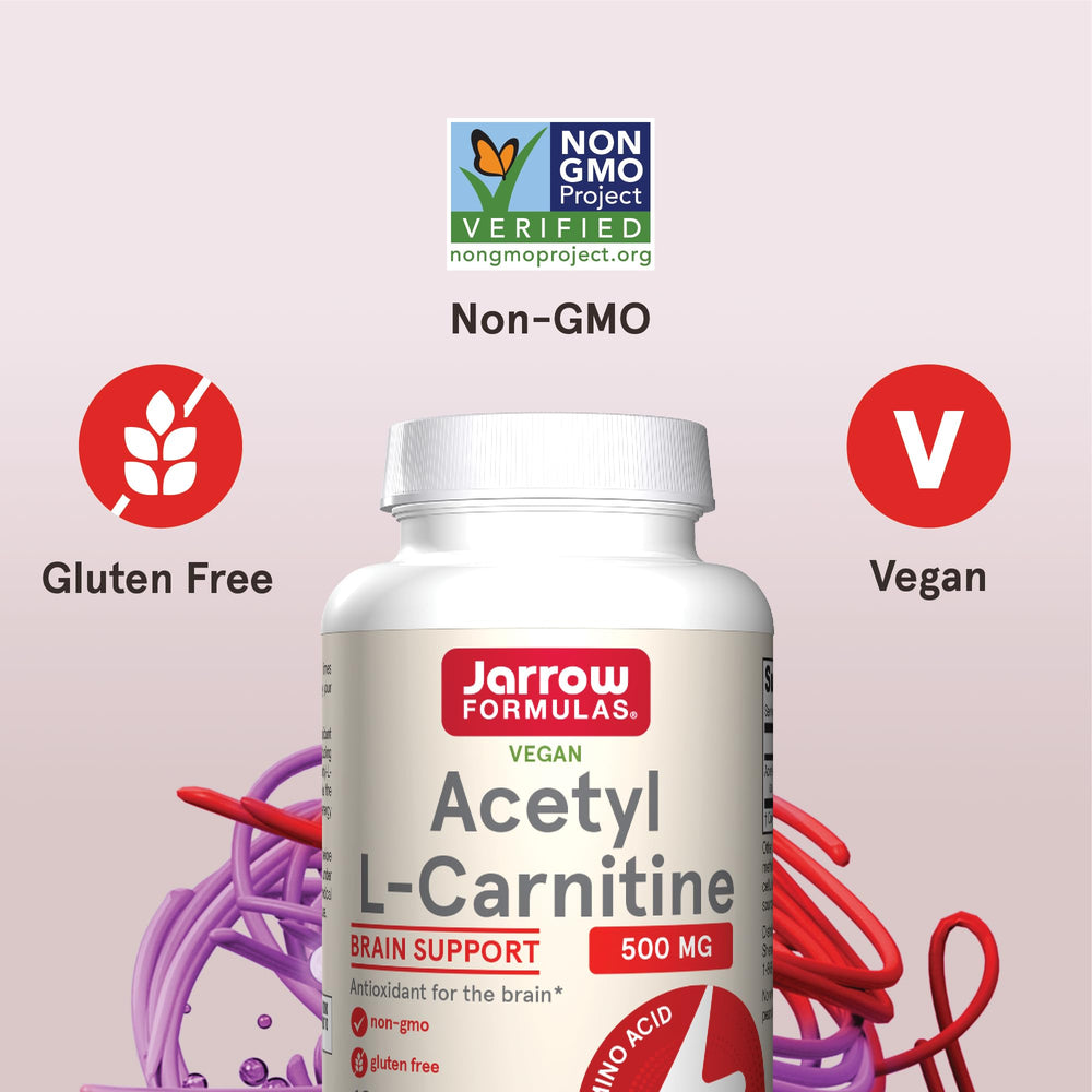 Jarrow Formulas Acetyl L-Carnitine 120-count bottle; convenient daily use.