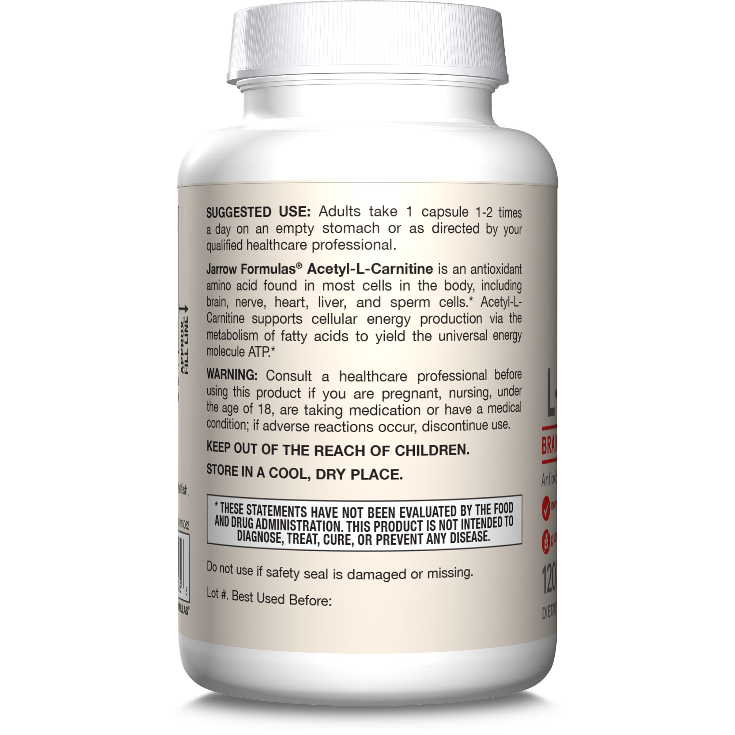 Jarrow Formulas Acetyl L-Carnitine brain-health icon; visual cue for focus.