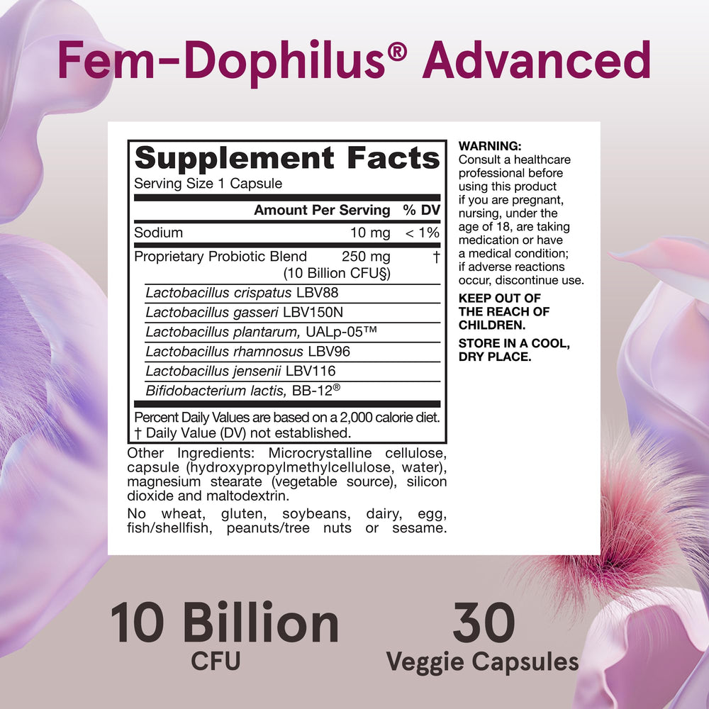 Jarrow Fem-Dophilus Advanced bottle with a sealed foil cap