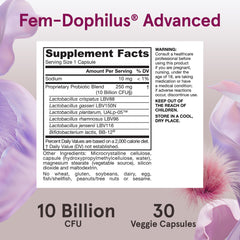 Jarrow Fem-Dophilus Advanced bottle with a sealed foil cap