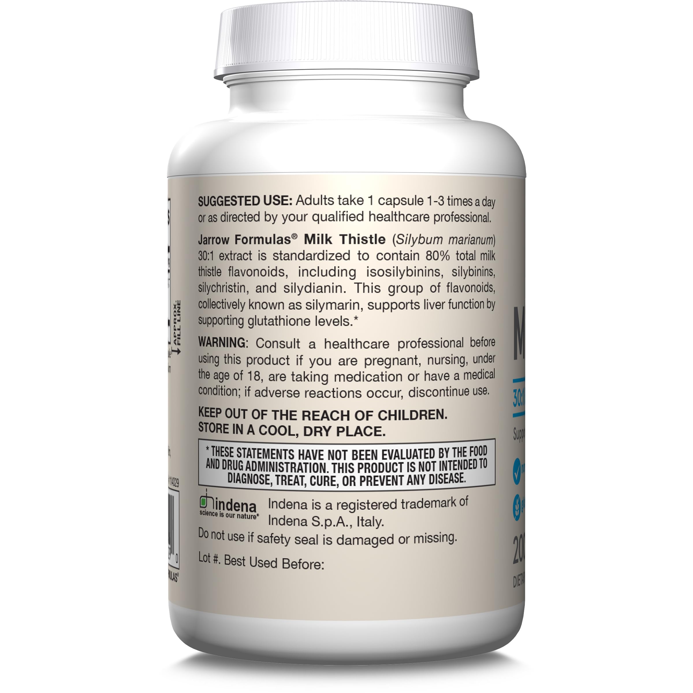 Jarrow Formulas 200-count bottle displayed as long-term liver support.