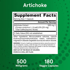 Vegan and gluten-free symbols on Jarrow Formulas Artichoke 500 mg product