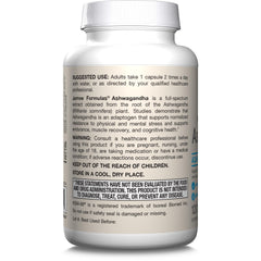 Jarrow Formulas Ashwagandha product label with vegan capsules note