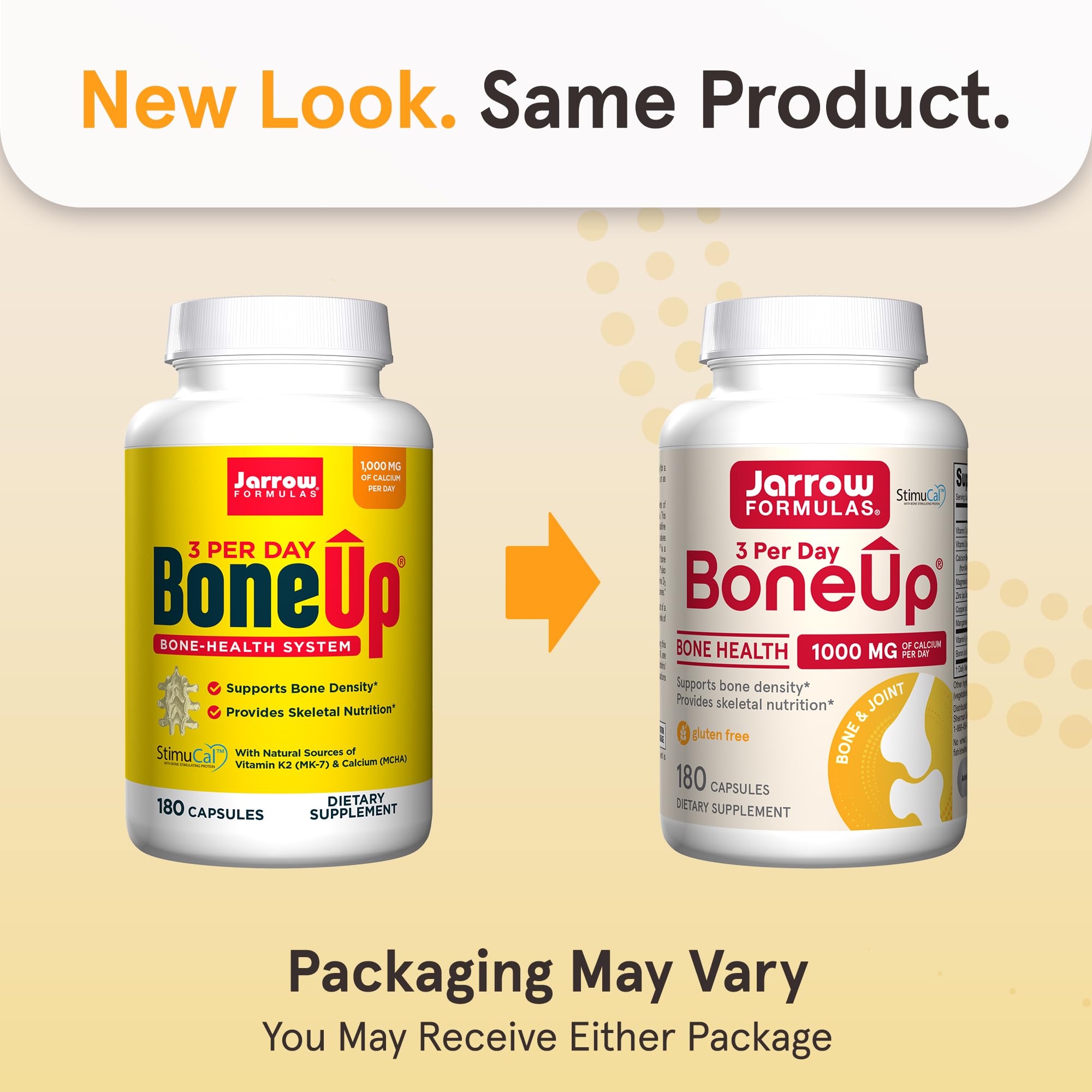 BoneUp capsules close-up showing calcium from MCHA for bone support
