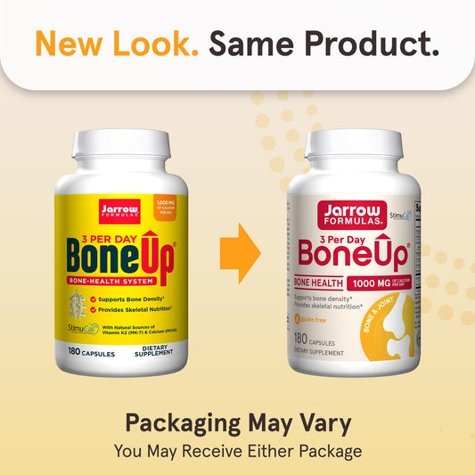 BoneUp capsules close-up showing calcium from MCHA for bone support