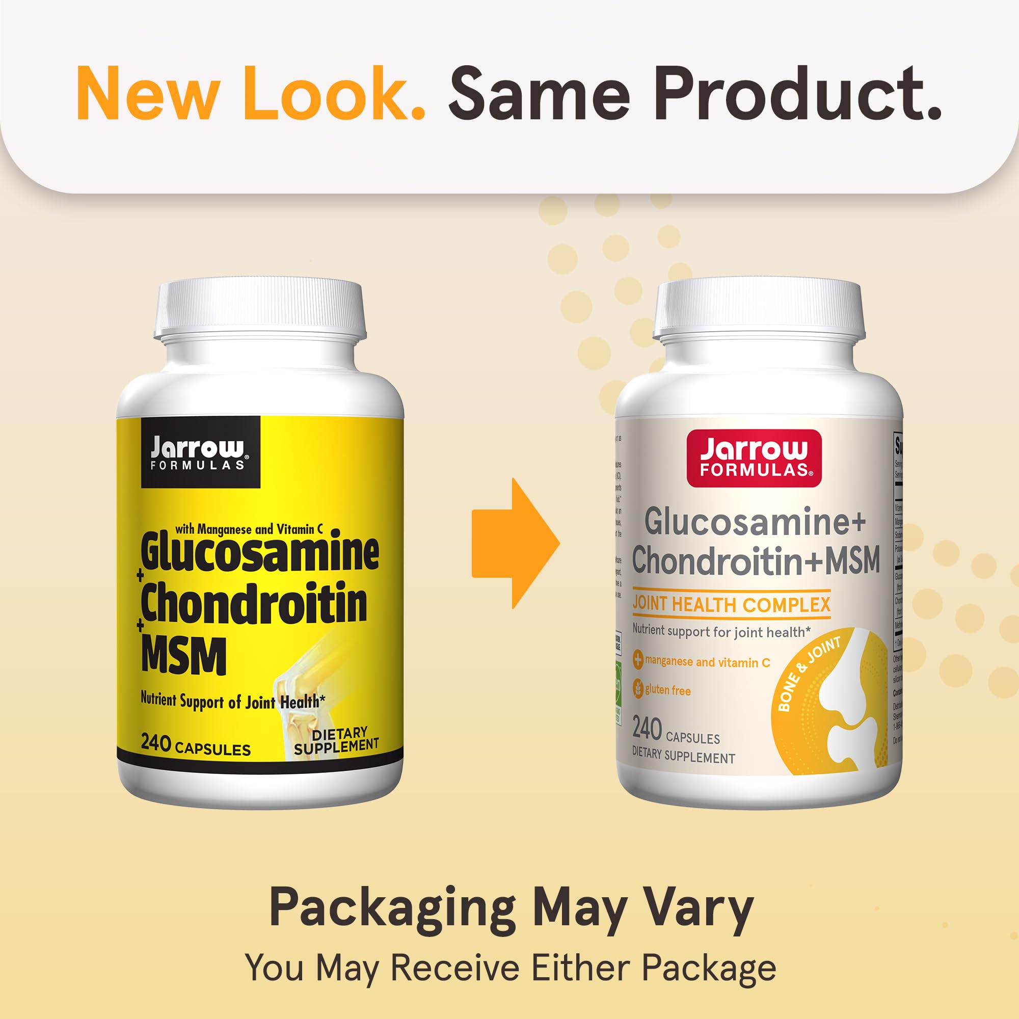 Jarrow Formulas capsules close-up showing non-GMO joint health formula.