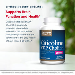 Jarrow Formulas CDP Choline bottle top view highlighting packaging convenience
