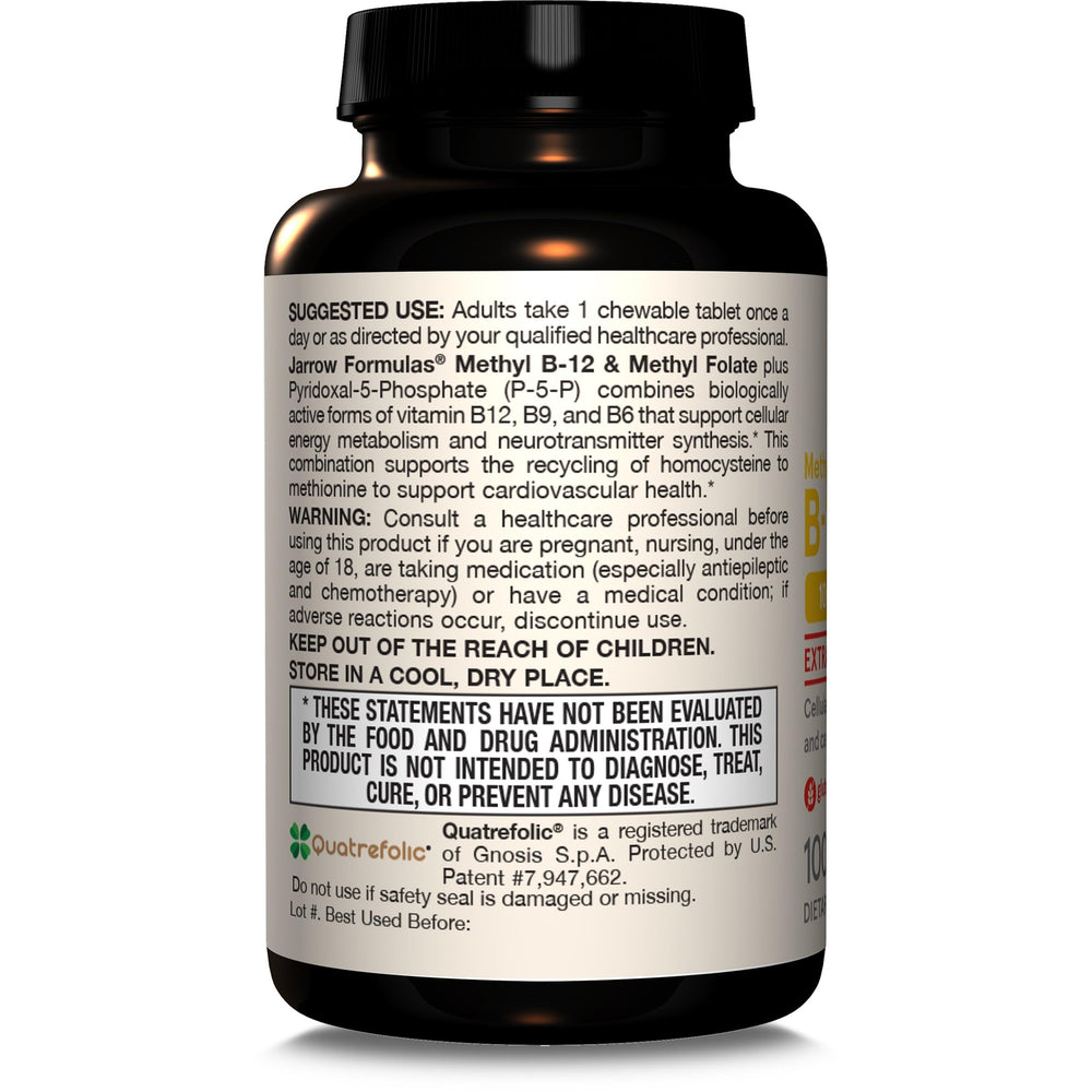 Close-up of chewable texture from Jarrow Formulas methyl B-12 and methyl folate