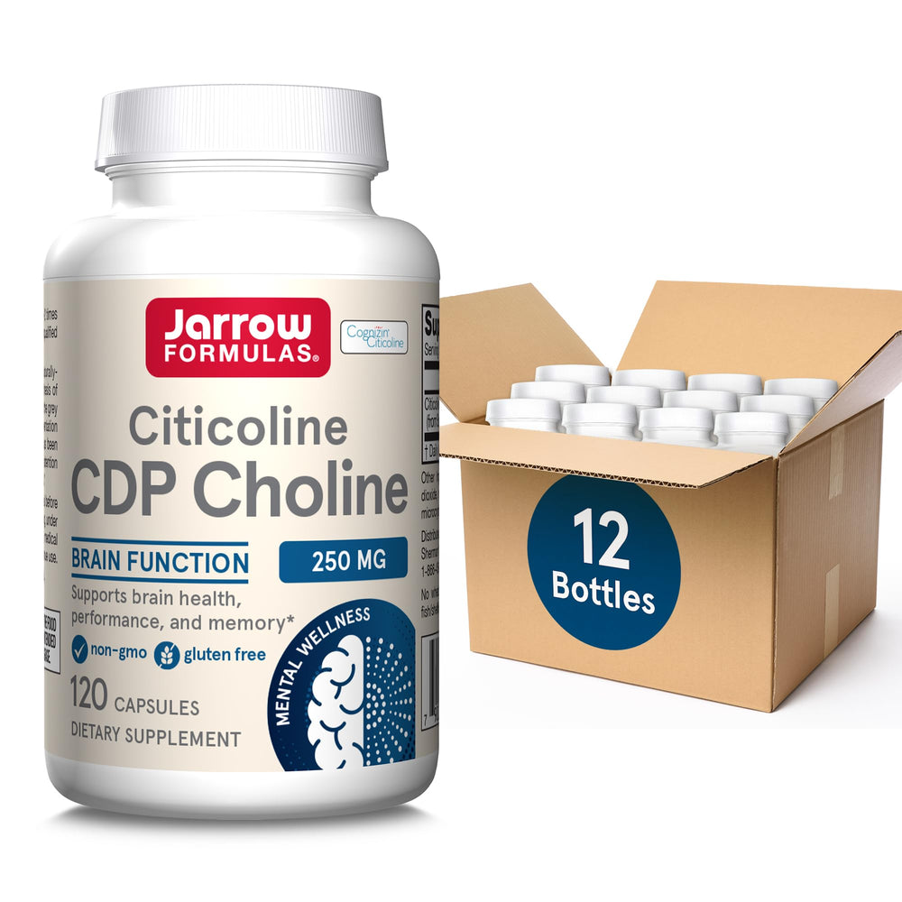 Jarrow Formulas Citicoline CDP Choline 250 mg bottle for brain health support.