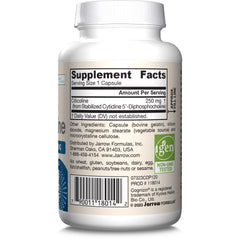 Nutrition label view of Jarrow Citicoline CDP Choline 250 mg container.