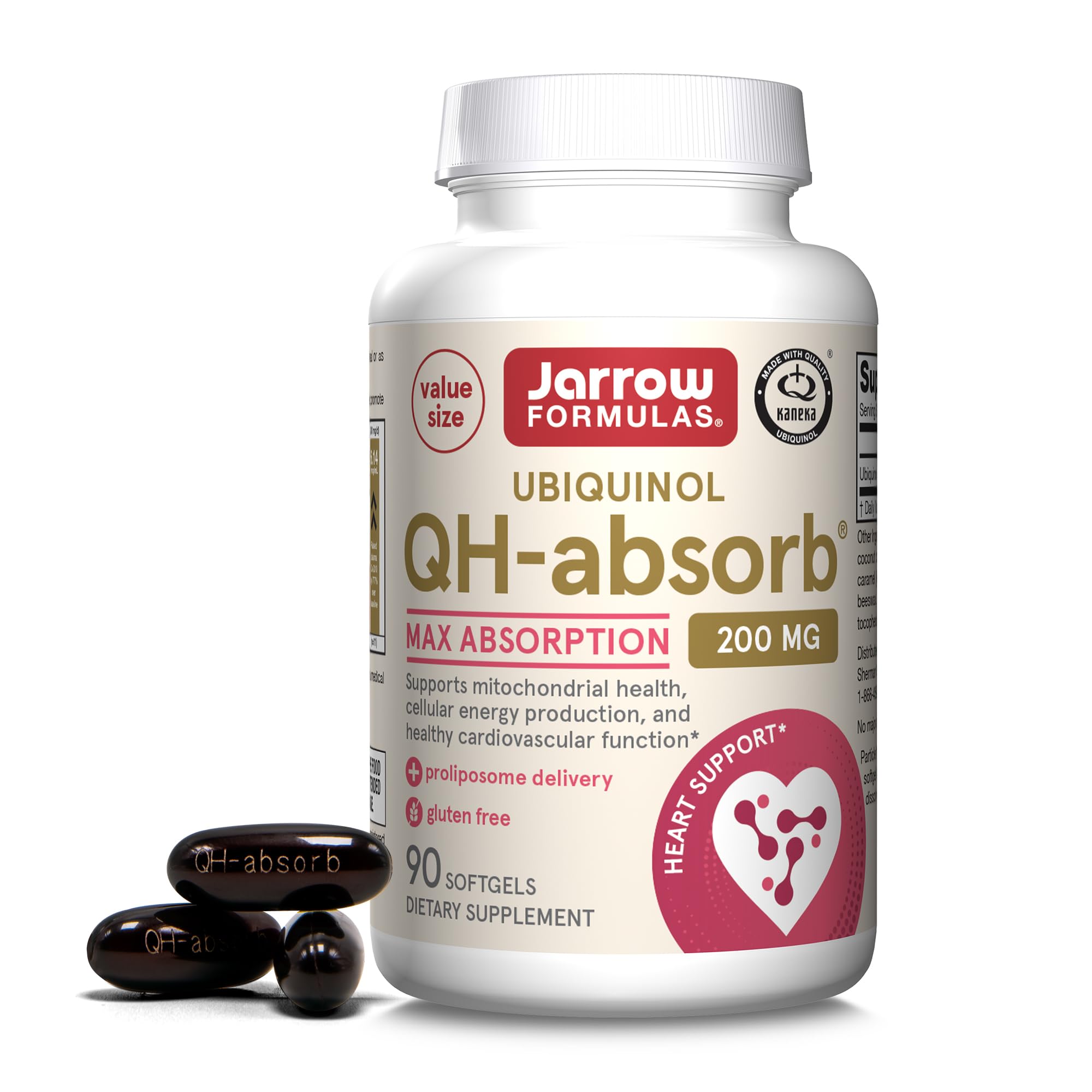 Jarrow Formulas CoQ10 200mg softgels bottle for cardiovascular support and daily energy.