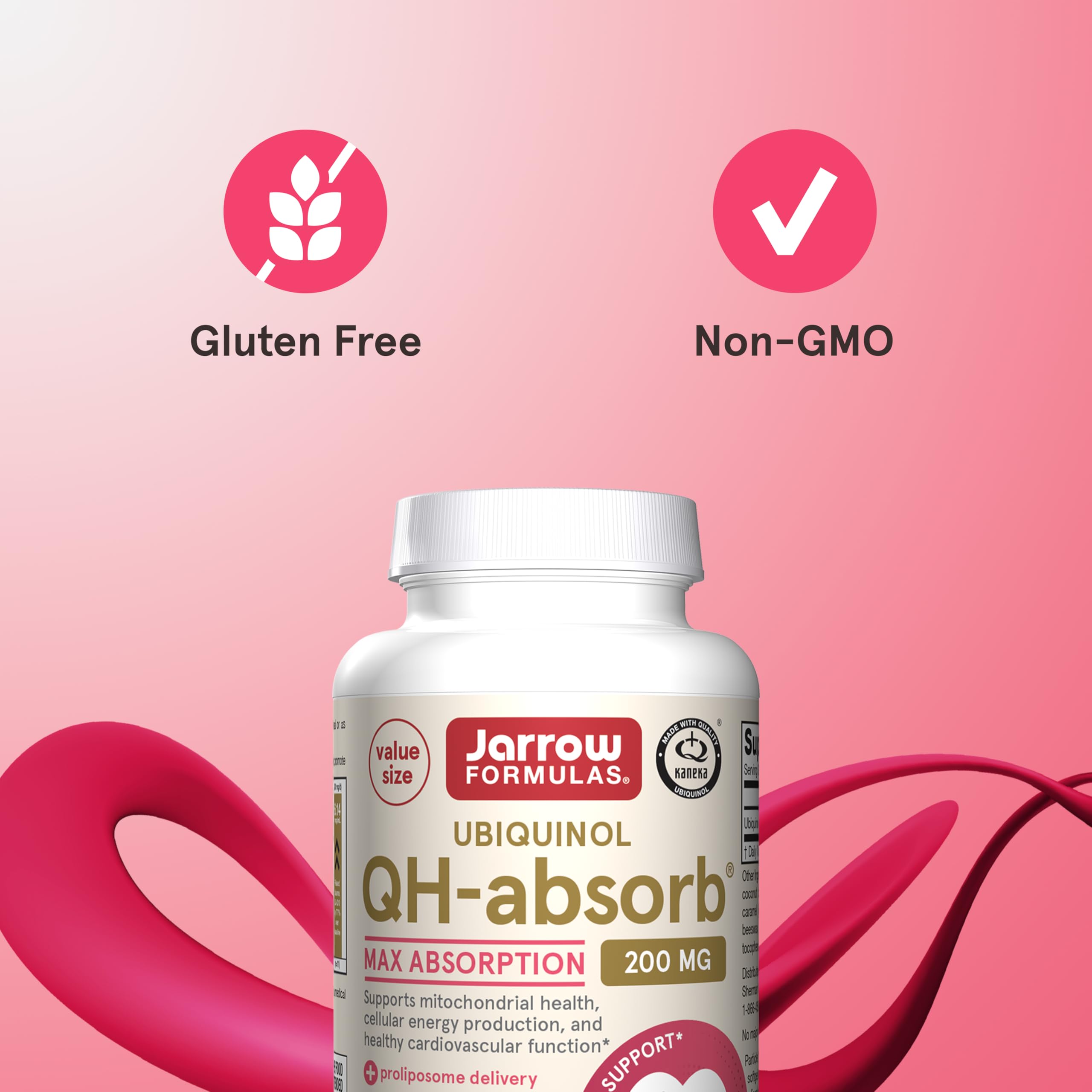 Jarrow Formulas CoQ10 90-day supply box demonstrates convenient, long-term use.