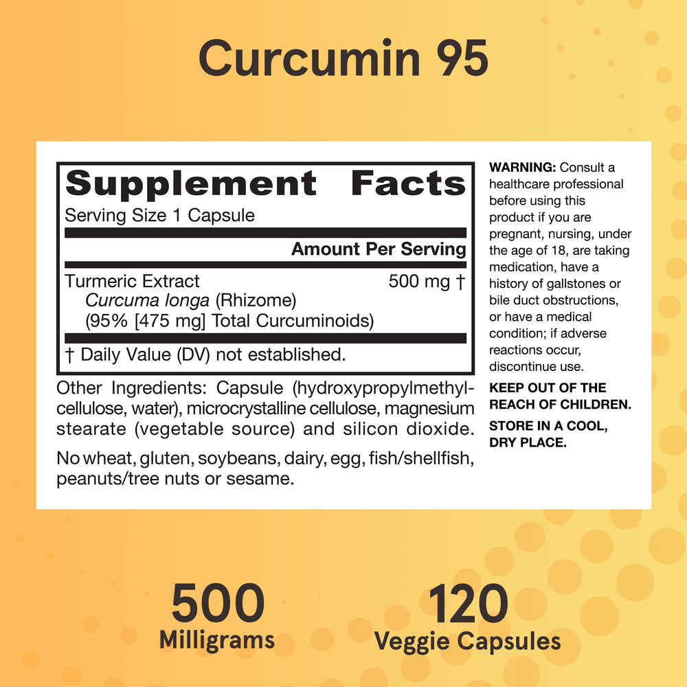 Packaging close-up of Jarrow Formulas Curcumin 95 showing product features.