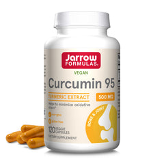 Jarrow Formulas Curcumin 95 bottle highlighting turmeric extract for antioxidant support.