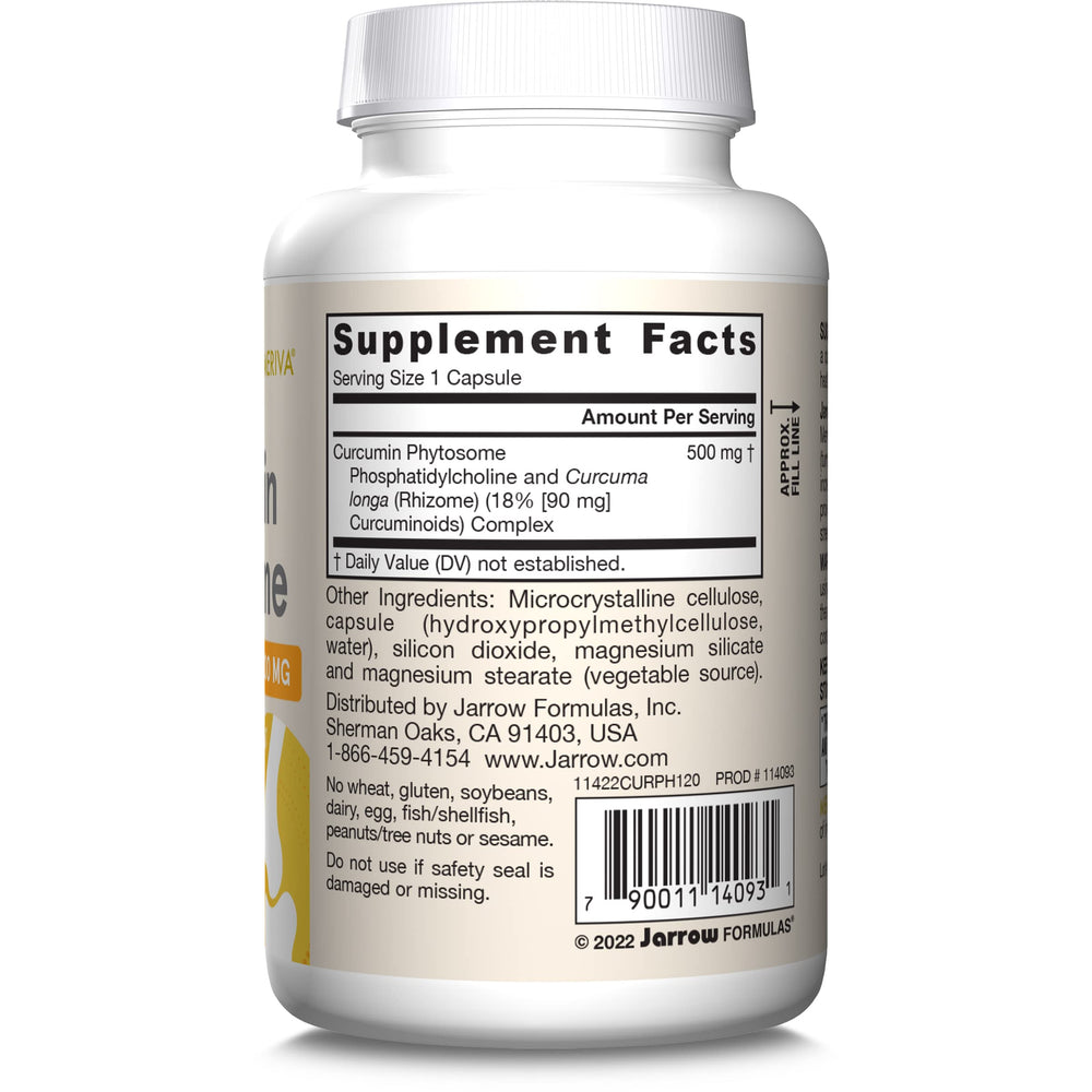Jarrow Formulas Curcumin Phytosome Meriva capsule stack ready for daily routine