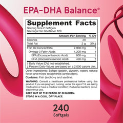 Jarrow Formulas EPA-DHA Balance bottle on table promoting everyday omega-3 wellness
