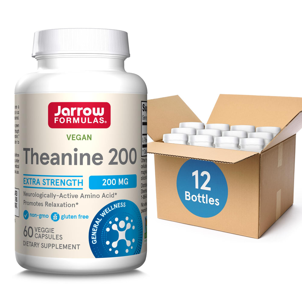Jarrow Formulas Theanine 200mg bottle front view supports relaxation