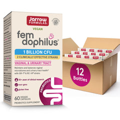 Jarrow Formulas Fem-Dophilus bottle front for shelf-stable probiotic use