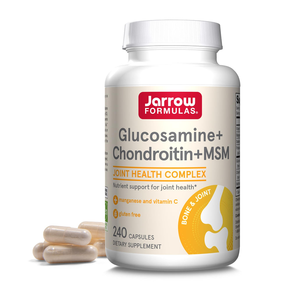 Jarrow Formulas glucosamine-chondroitin-msm capsules bottle for daily joint support