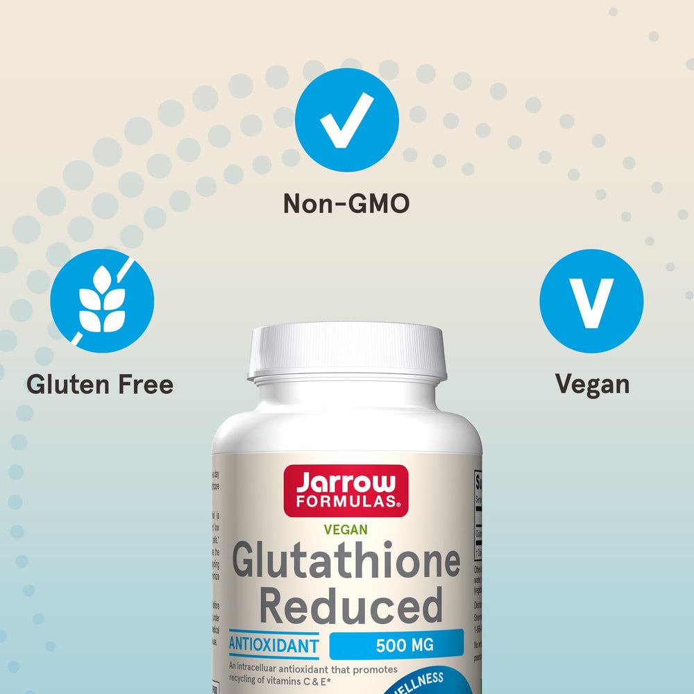 Gluten-free packaging for Jarrow Formulas Glutathione product.