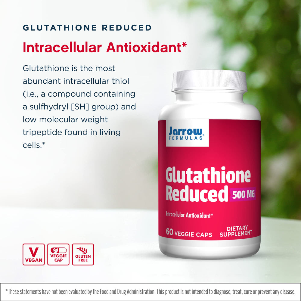 Two Jarrow Glutathione Reduced bottles in one pack for convenient refill.