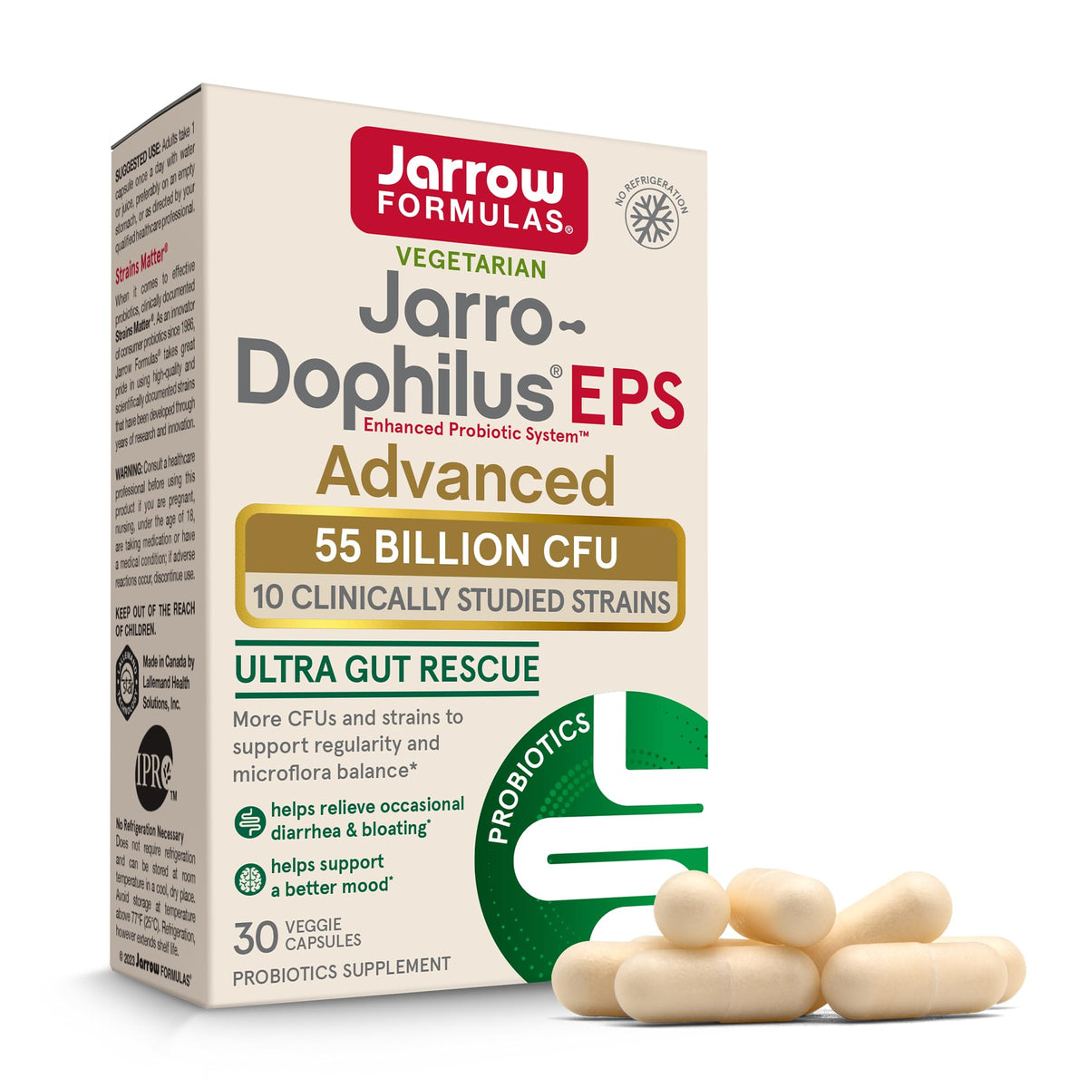Jarrow Jarro-Dophilus EPS Advanced bottle front promotes daily gut balance