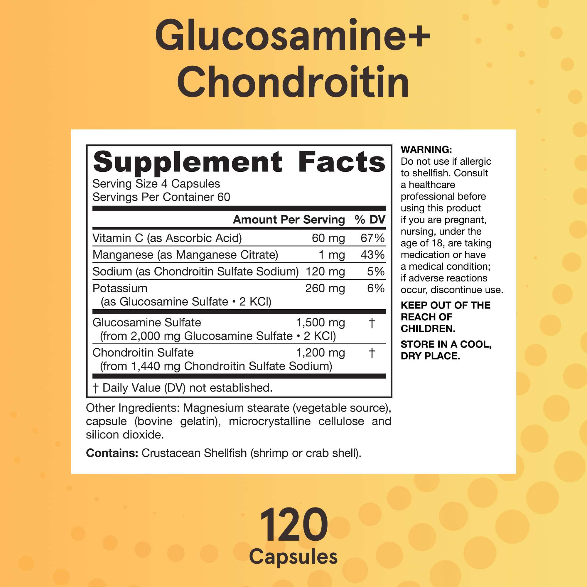 Jarrow Formulas joint-health graphic highlighting glucosamine and chondroitin.