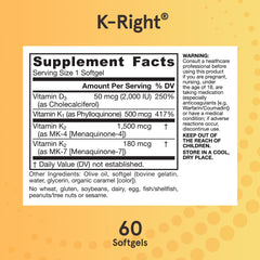 MK-7 derived from natto details on K-Right packaging.