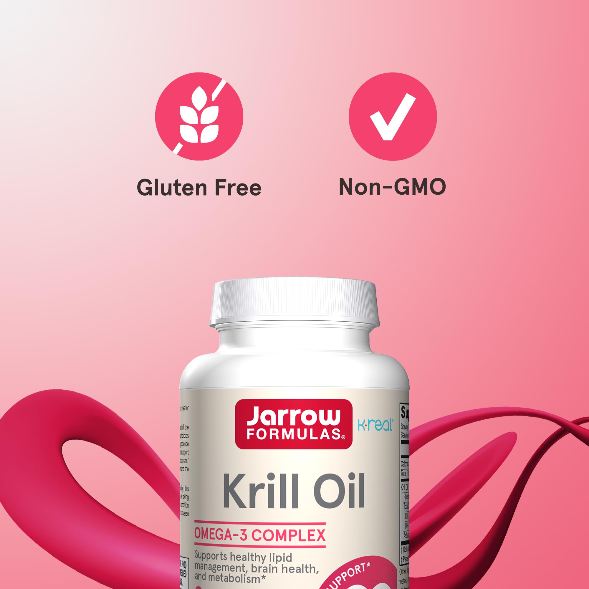 Jarrow Formulas Krill Oil astaxanthin hero image indicating antioxidant-rich support