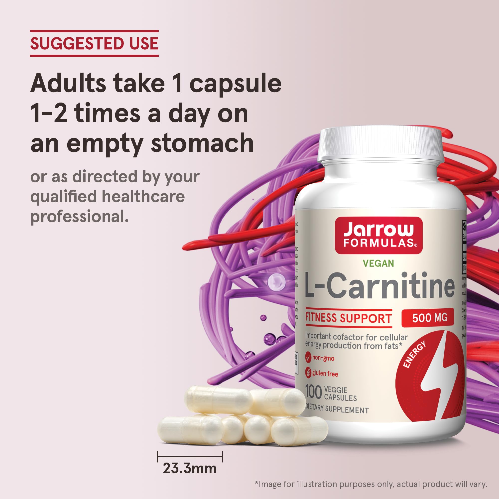 Dosage instruction shows daily capsule guidance.