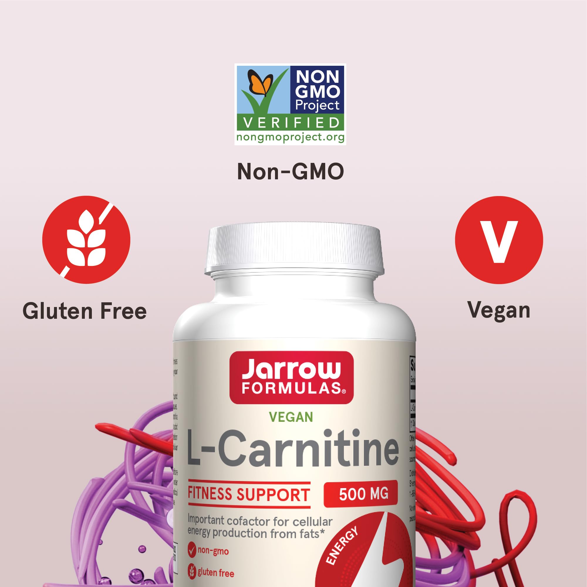 Gluten-free icon confirms non-GMO gluten-free formulation.