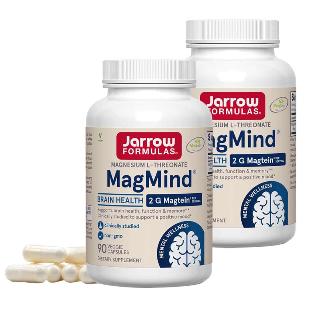 Jarrow Formulas MagMind bottle front featuring Magtein for brain support