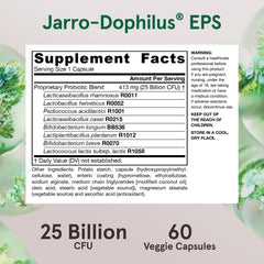 Label close-up on Jarrow Mastic Gum bottle highlighting the vegan capsule format