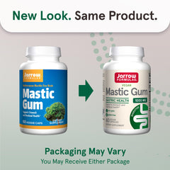 Closeup of Jarrow Formulas Mastic Gum capsules showing dosage