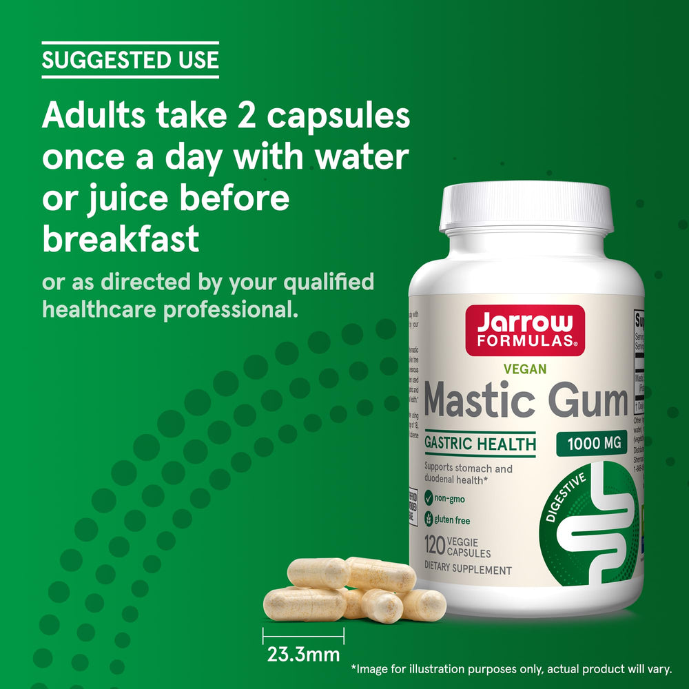 Jarrow Formulas Mastic Gum serving panel showing 1000 mg