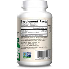 Ingredients label highlight on Jarrow Formulas Mastic Gum