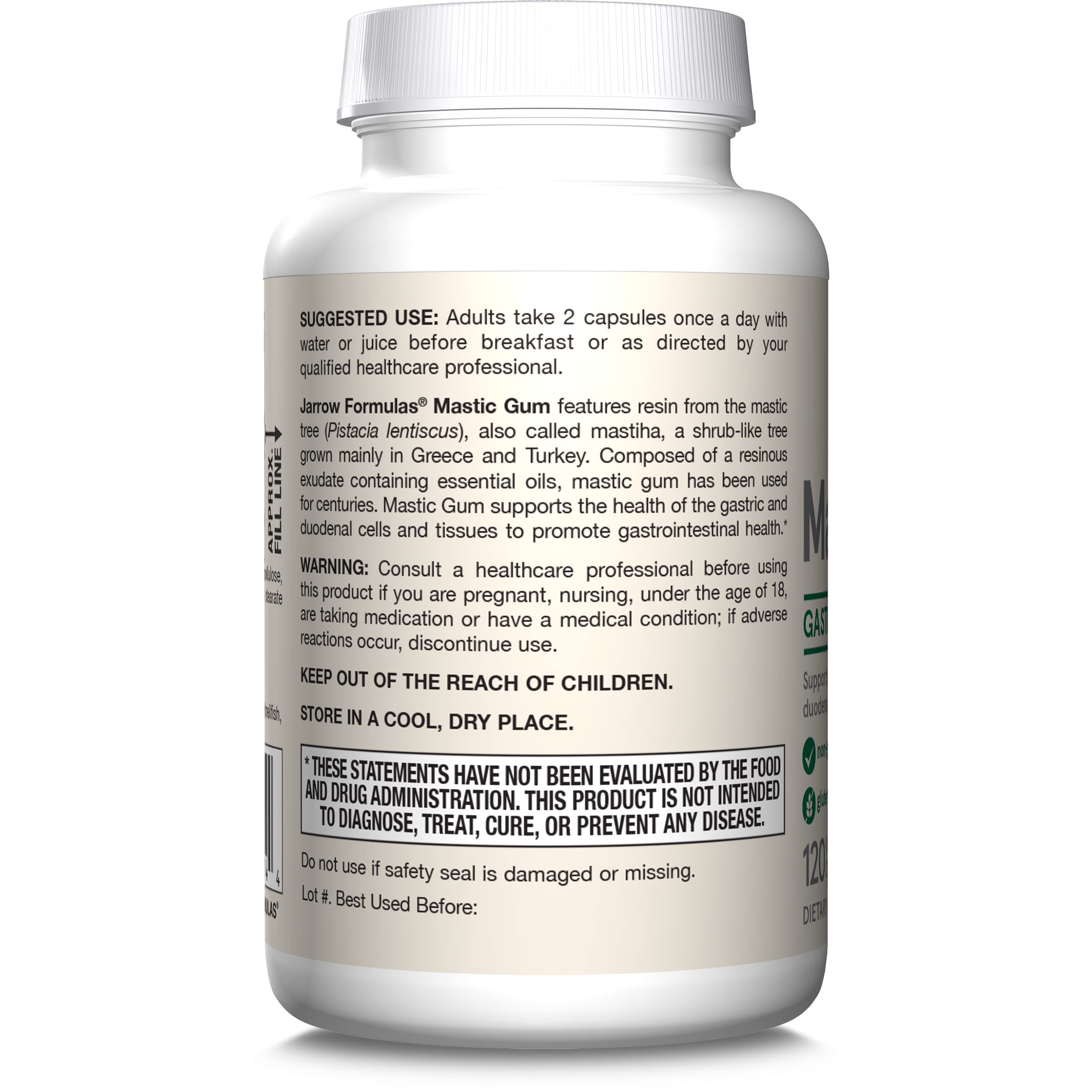 Jarrow Formulas Mastic Gum bottle and packaging front