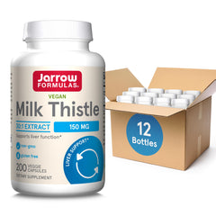 Jarrow Formulas Milk Thistle 150 mg capsules for liver support and antioxidant balance.
