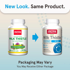 Jarrow Formulas Milk Thistle bottle front highlighting vegan, gluten-free supplement for liver health.