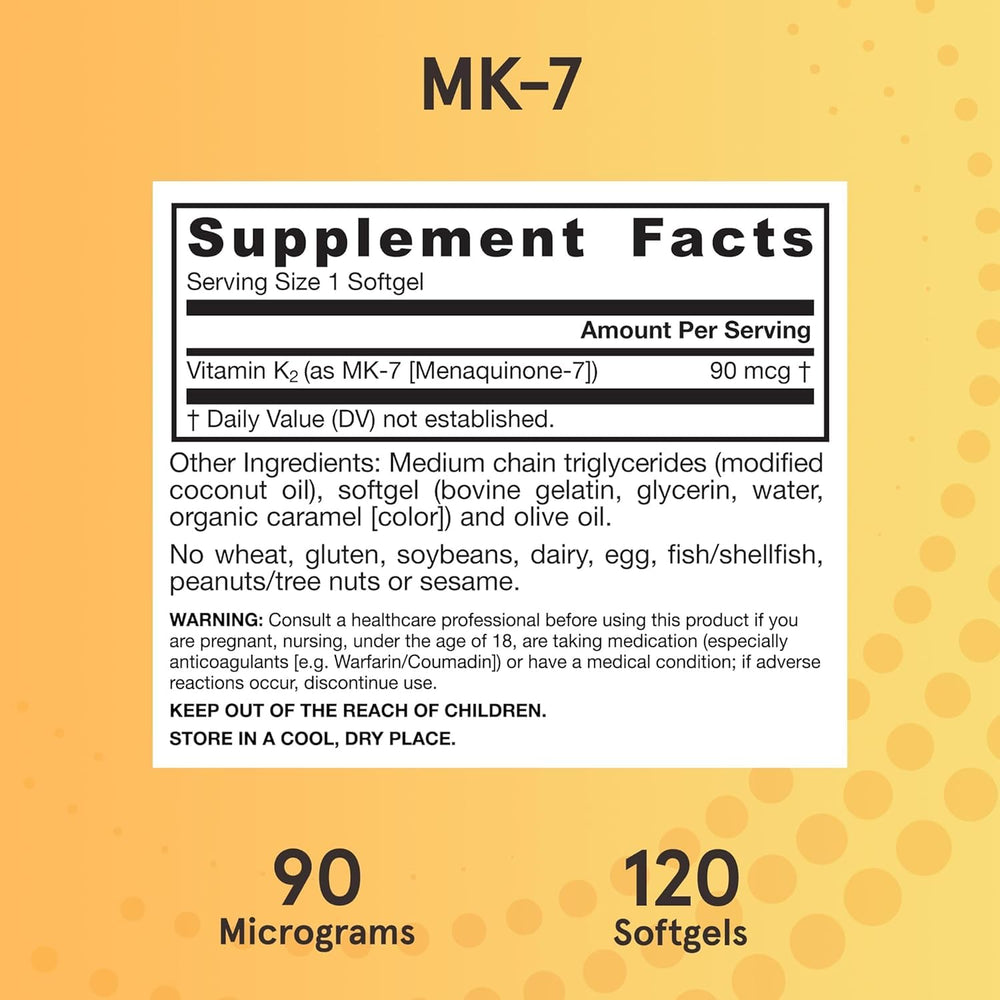Gluten-free label on packaging for Jarrow MK-7