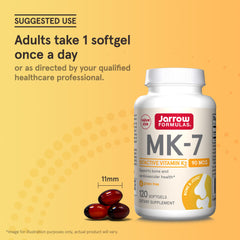 Jarrow MK-7 bottle cap and label for daily routine.