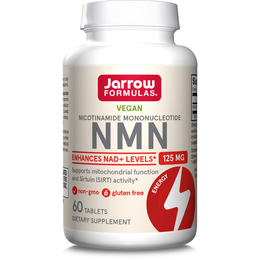 Jarrow Formulas NMN bottle on kitchen counter for daily energy support.