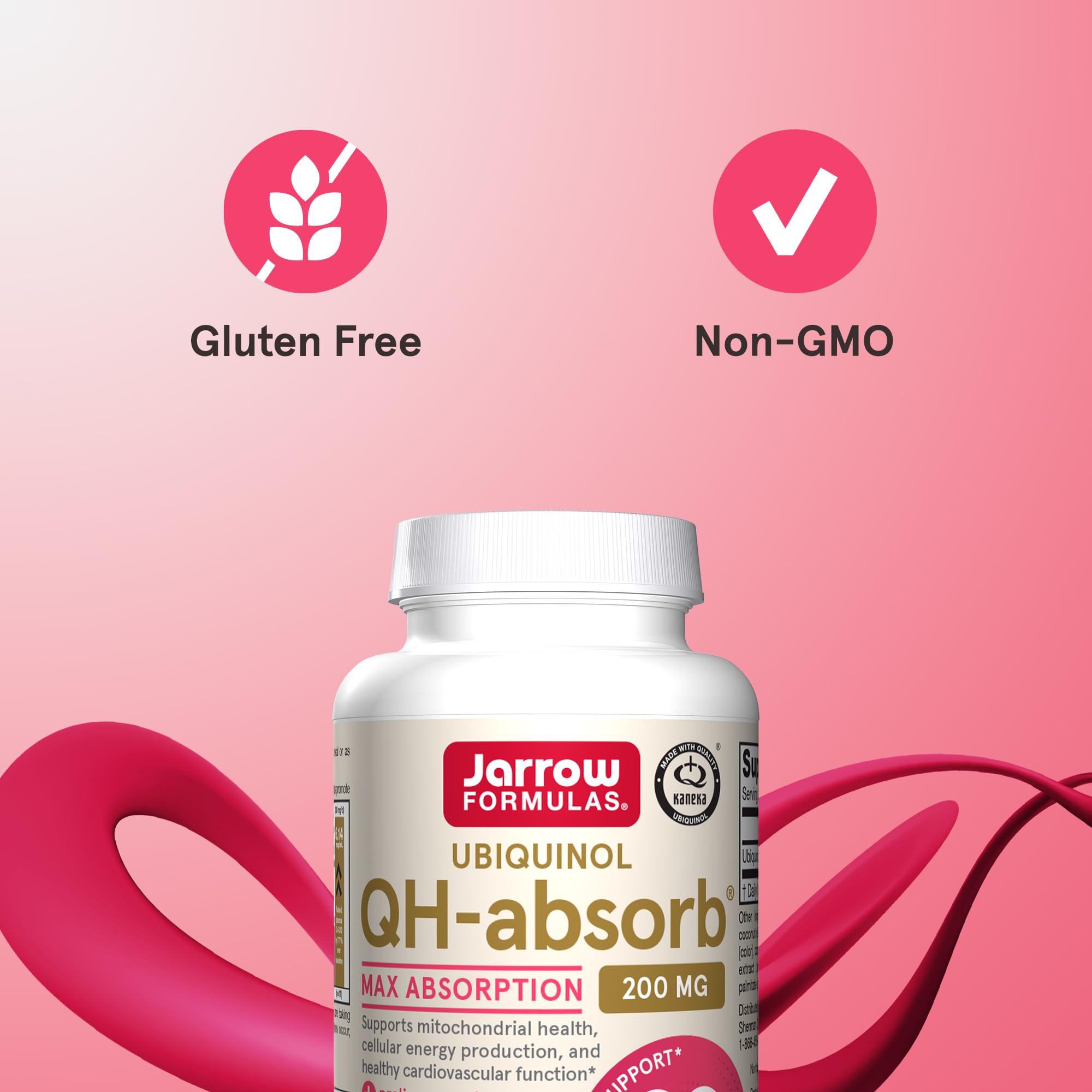Non-GMO gluten-free CoQ10 softgels by Jarrow Formulas for dietary flexibility