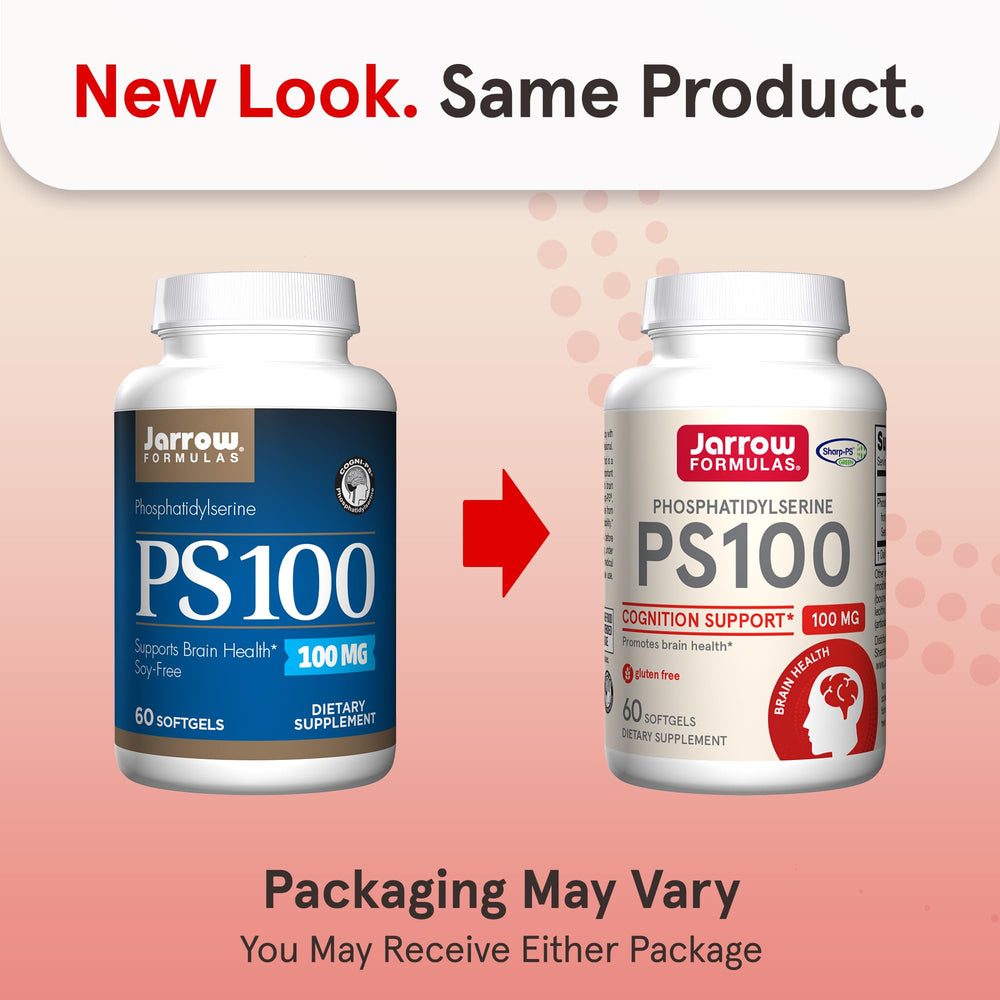 Jarrow Formulas PS100 bottle back with supplement facts for informed use.